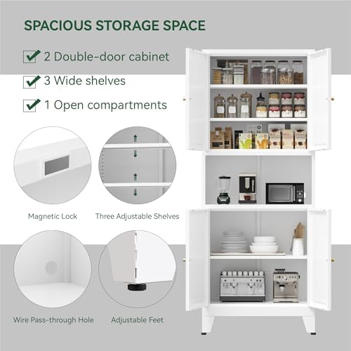 COFaR 69" Pantry Cabinet, Metal Storage Cabinet - Image 4