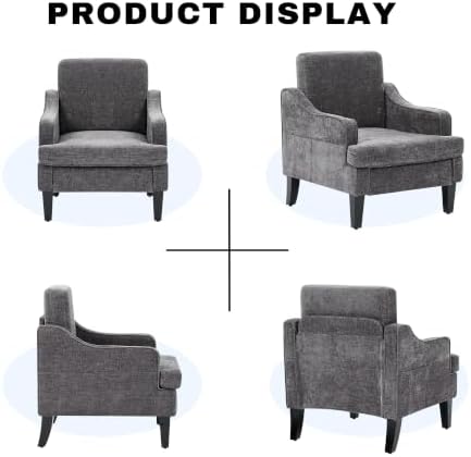 Mid-Century Accent Chair, Comfy Arm Chair Upholstered Living Room Chair - Image 6