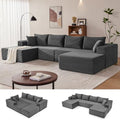 Mangodan 140” Cloud Sectional Couch, Modular Sectional Sofa by Mangodan