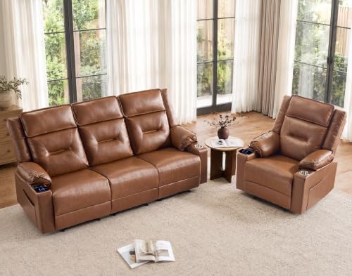 2-Piece Recliner Sofa Set, Single Chair & 3-Seater Reclining Couch by NOOKSLEEPER