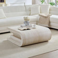 JUSTONE 33.9" Faux Travertine Coffee Table, No Assembly by JUSTONE