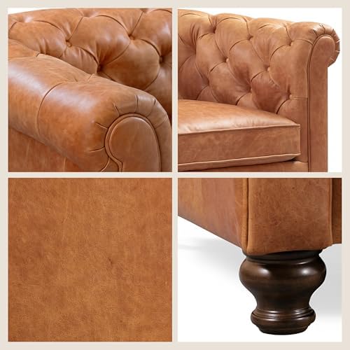 POLY & BARK Lyon 87.4” Leather Sofa in Cognac Tan – Full-Grain Pure-Aniline - Image 6