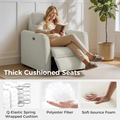 KISLOT Zero Wall Power Recliner Chair, Wall Hugger Linen Recliner Sofa - Image 5