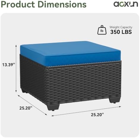 Aoxun 2 Piece Patio Sofa Ottomans - Image 2