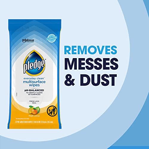 Pledge pH Balanced Multi Surface Cleaning Wipes, Fresh Citrus, 25 Ct, 1 pk - Image 4