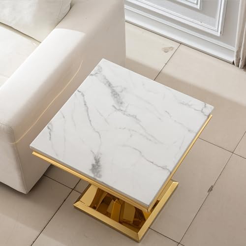 Henf 23'' Faux Marble Square End Table - Image 4