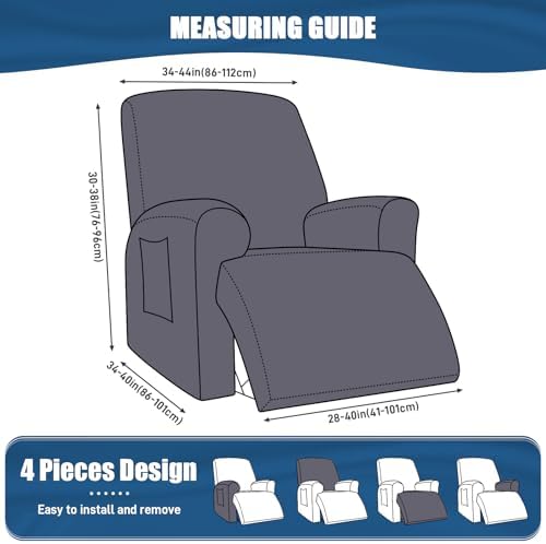 TAOCOCO Recliner Chair Covers 4-Pieces - Image 2