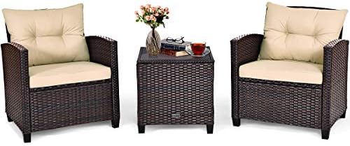 COSTWAY 3PCS Wicker Patio Furniture Set by COSTWAY