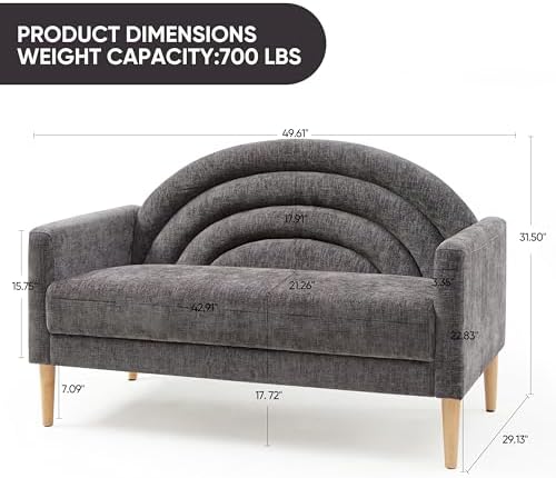 49" Small Loveseat Sofa for Small Spaces, Office Couch - Image 2