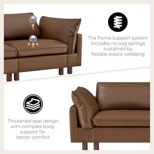 CHITA 127" Leather Super Large Sectional Couches - Image 5
