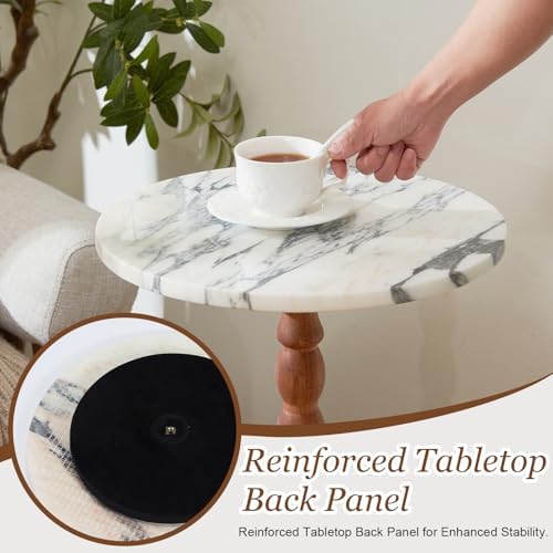 Small Marble Side Table, Round End Table - Image 6