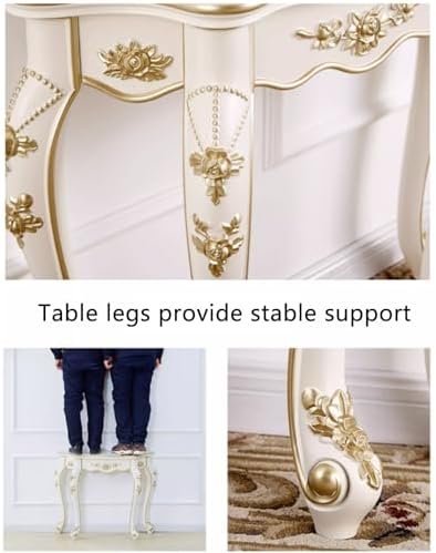 4 Legs Wooden Recessed Storage Table, Stylish Entryway Furniture - Image 4