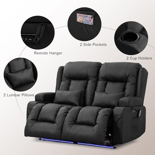 TUNYI Power Loveseat Recliner Sofa - Image 7