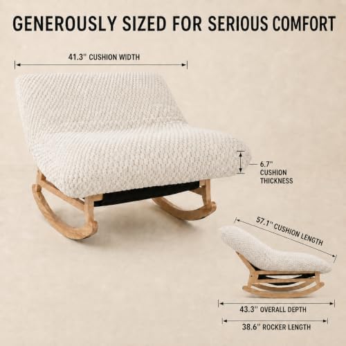 Oversized Rocking Chair, Extra Wide Plush Lounge Chair - Image 2