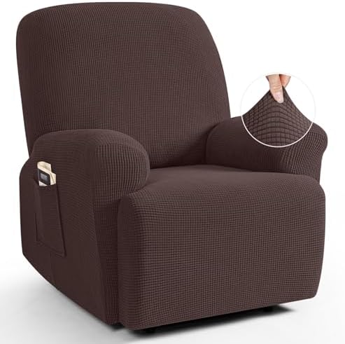 TAOCOCO Stretch Recliner Chair Covers 4 Piece, Dark Coffee by TAOCOCO