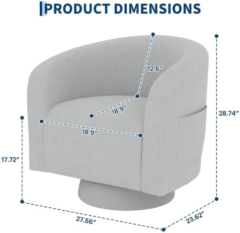 Garvee Swivel Accent Chair 360 Degree Swivel Barrel Armchair - Image 2