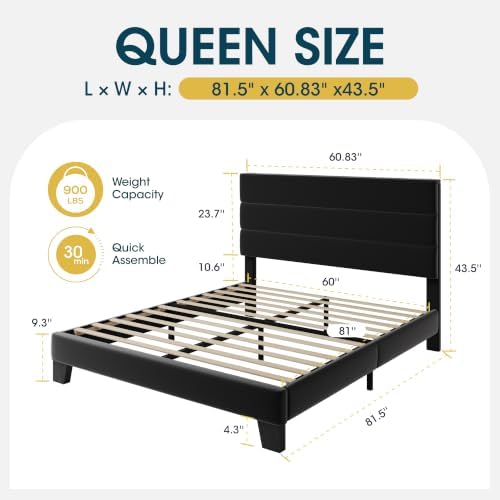 WEEWAY Queen Size Velvet Bed Frame - Image 2