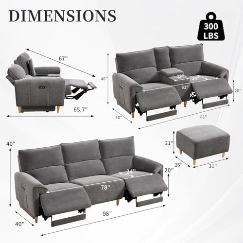 ANJ Power Recliner Sofa Cloud Couches - Image 2