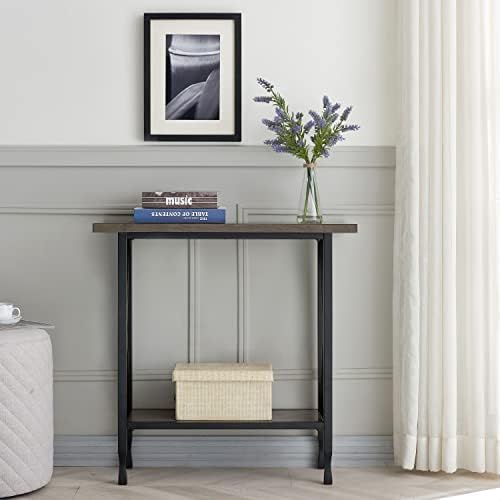 Leick Home Chisel & Forge Console Table, Smoke Gray, Matte Black - Image 2