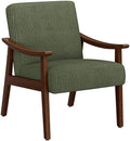 Yaheetech Accent Chairs, Mid-Century Corduroy Fabric Armchairs, Dark Green by Yaheetech