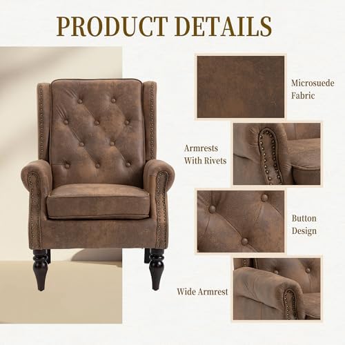 NicBex Lounge PU Recliner Chair, Diamond Quilted Accent Armchair - Image 4
