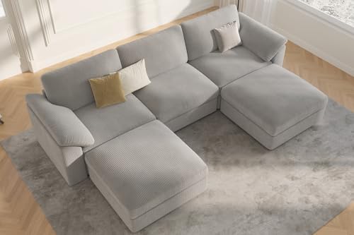 EASE MOOSE U Shape Sectional Cloud Couch, Oversized Modular Sectional Couch - Image 3