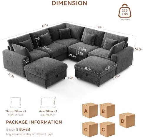 Ihanherry Oversized Cloud Sectional Couches - Image 2