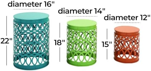 Deco 79 Metal Accent Table, Matte Multi Colored - Image 3