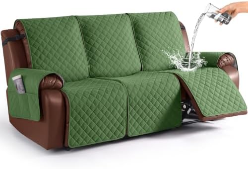 KinCam Waterproof Recliner Sofa Covers Washable, 3 Seater, Vine Green by KinCam