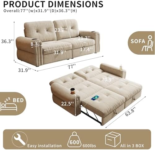 Queen Sleeper Sofa Bed - Image 2