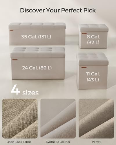 SONGMICS Storage Ottoman Bench, 43.3 Inches Folding Foot Rest Stool - Image 6