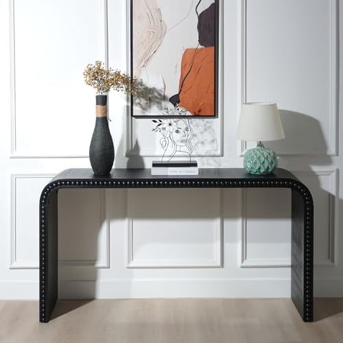 59" Wood Black Console Table by HanStrong