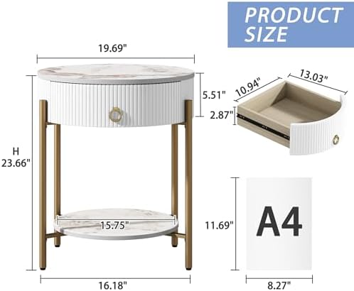 OIOG Round End Table, Nightstand - Image 2