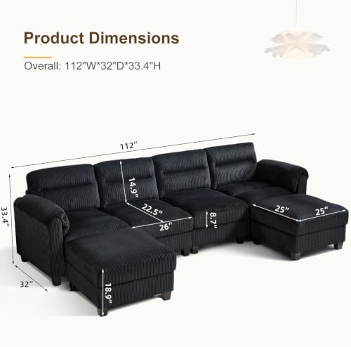 HAOMARKETS 115” Modular Sectional U Shaped Sofa - Image 2