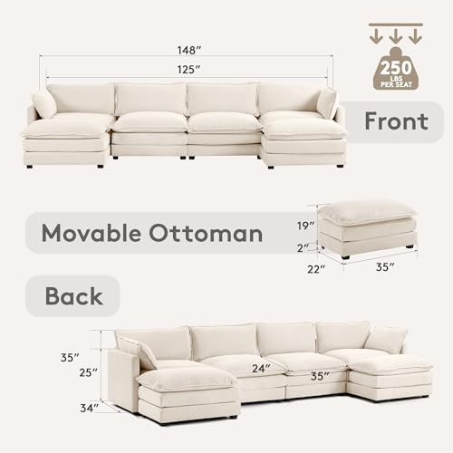 ROWHY 148'' Modular Sectional Cloud Couch - Image 2