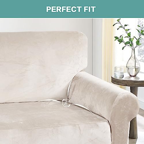 Turquoize Velvet Couch Covers Stretch Oversized Sofa Cover - Image 4