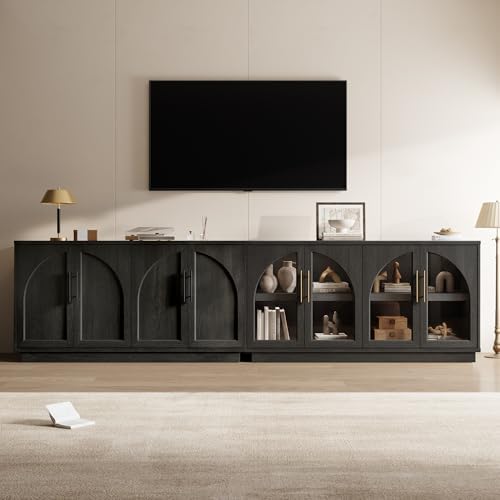 Fatmok 2-Piece Buffet Cabinet Set, Glass Display Cabinet & Solid Storage by Fatmok