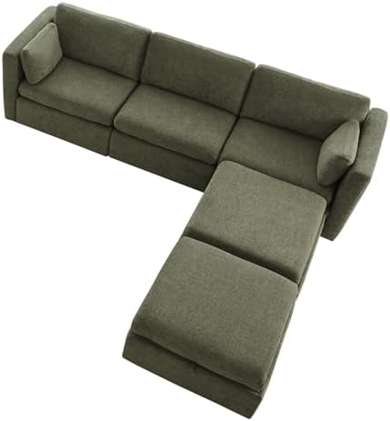 CHITA 112" Modular Sectional Sofa, 5 Seat Modular Couch, Moss Green - Image 5