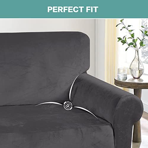 Turquoize Velvet Loveseat Covers Stretch Love Seat Couch Covers - Image 4