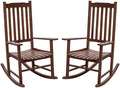 Flamaker Acacia Wood Outdoor Rocking Chairs Set of 2 by Flamaker