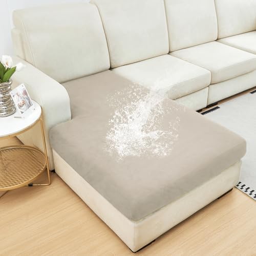 NAISI Waterproof Couch Cushion Covers Thick Velvet Fabric Washable Sofa by NAISI