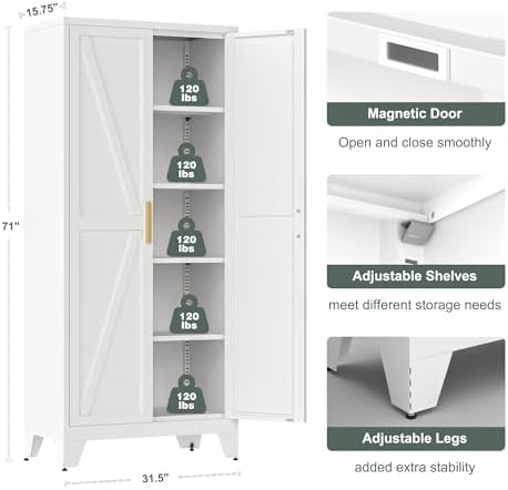 Washsemba 71'' Farmhouse Metal Storage Cabinet - Image 3