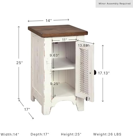 Signature Design by Ashley Wystfield Chairside End Table, Vintage White - Image 3