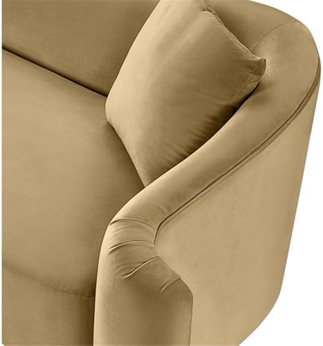 BOWERY HILL Contemporary Velvet Accent Chair, Ultra Luxe Camel 460 GSM Velvet - Image 7