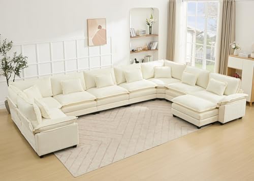 Oversized Modular Sectional Sofa Set, Convertible Deep Seat Cloud Couch by Unknown