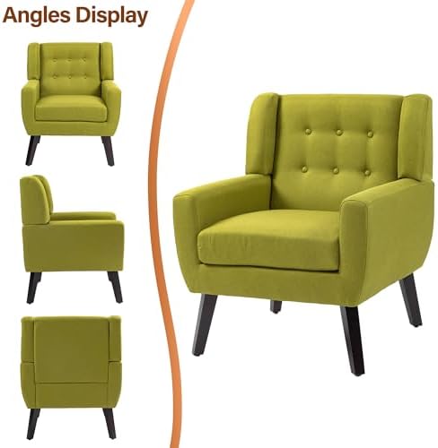 Accent Chair, Upholstered Armchair in Linen - Image 7