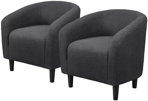 Topeakmart Sherpa Accent Chairs Set of 2 by Topeakmart