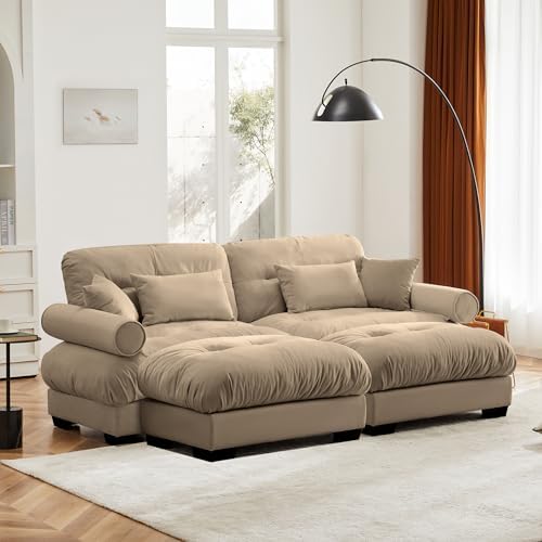 94" Modular Sectional Sofa, Velvet Upholstered Couches - Image 3