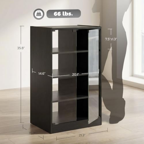 HOMCOM Media Cabinet 4-Tier Stereo Cabinet - Image 3