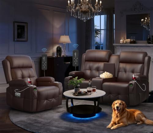 RV Loveseat Recliner Sofa Set, Home Theater Seating by TOMOSLTER